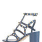 Rockstud Calfskin Ankle Strap Sandal 60 MM - Azure