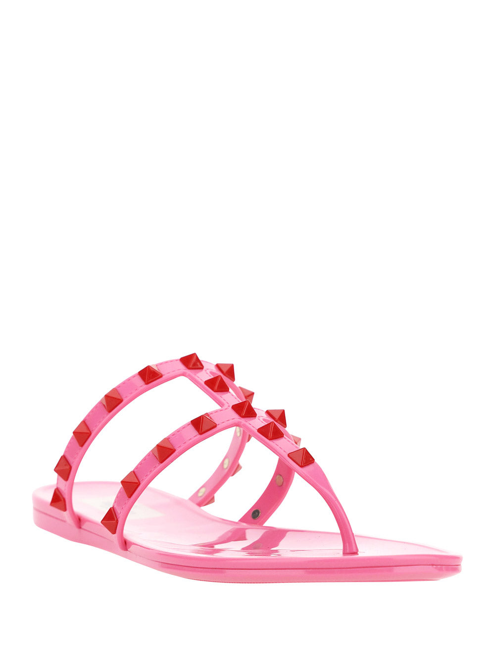 Rockstud Flat Rubber Sandal - Pink.
