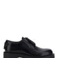 Brushed-Leather Derby Shoes - Black
