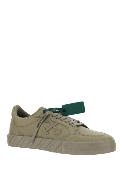Low Vulcanized Calf Leather Sneakers - Military Green