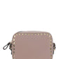 Small Rockstud Crossbody Bag in Grainy Calfskin Leather - Poudre