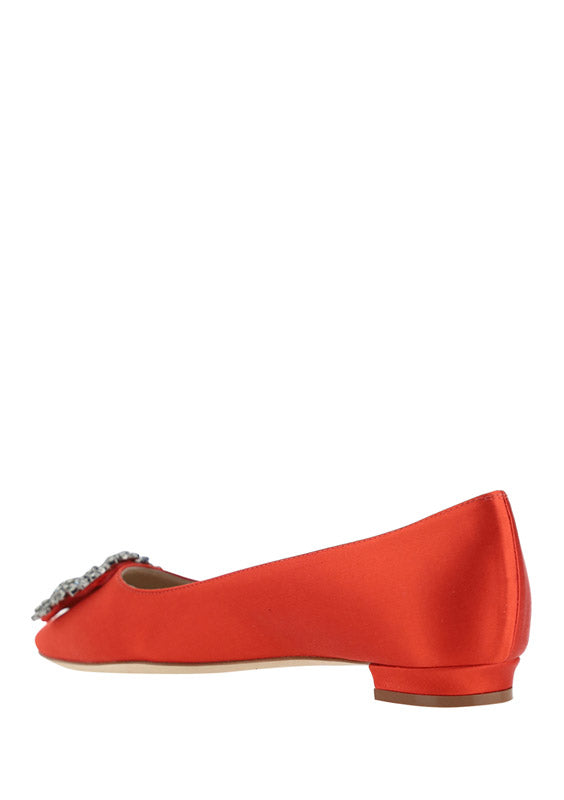 Hangisi Satin Flats - Red