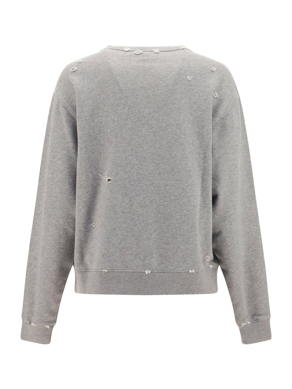 Distressed Anagram Sweatshirt in Cotton - Grey Melange