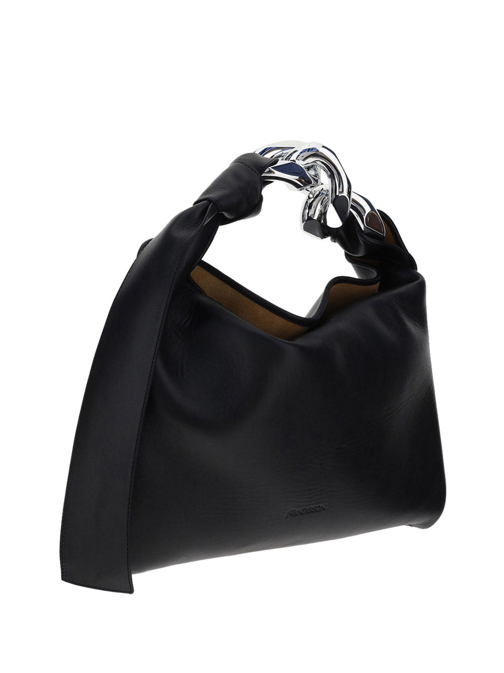 Small Chain Hobo Shoulder Bag - Black