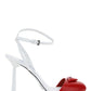 Brushed Leather Pumps - White / Red