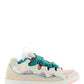 Leather Curb Sneakers - Pink / Turquoise