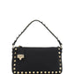 Small Rockstud Grainy Calfskin Crossbody Bag - Black
