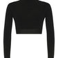 Long-sleeved Jersey Top with Branded Elastic - Black