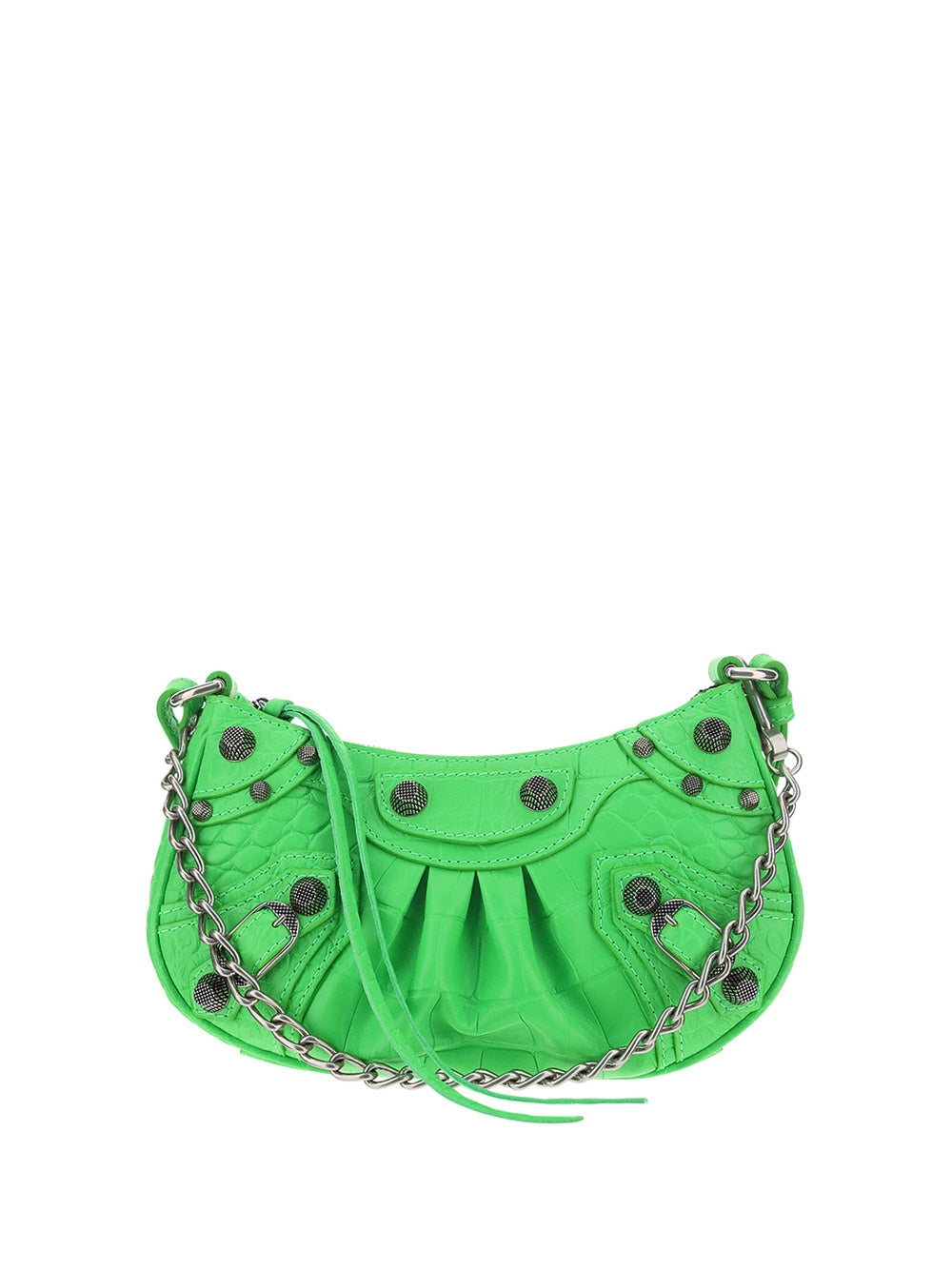 Le Cagole Mini Purse With Chain Crocodile Embossed - Green