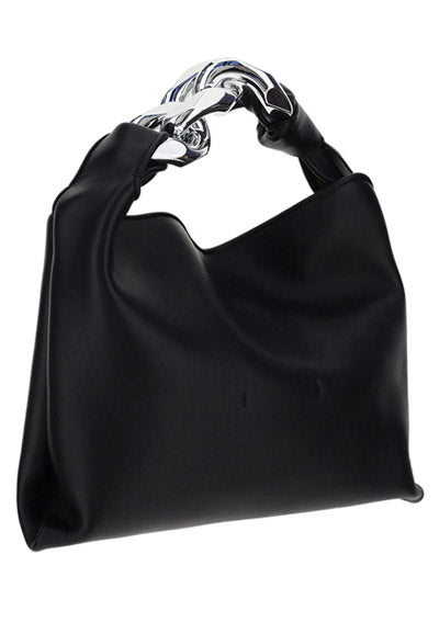 Small Chain Hobo Shoulder Bag - Black