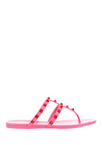 Rockstud Flat Rubber Sandal - Pink.