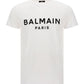 Cotton Printed Balmain Paris Logo T-shirt - White
