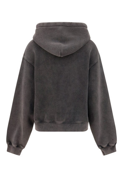 Puff Logo Hoodie in Terry - Grey
