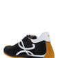 Flow Runner in Nylon & Suede - Black / White
