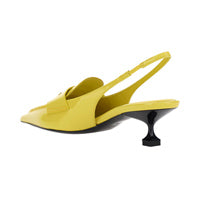 Leather Loafers With Heel - Sunny Yellow