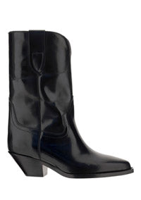 Dahope Leather Western Boots - Black