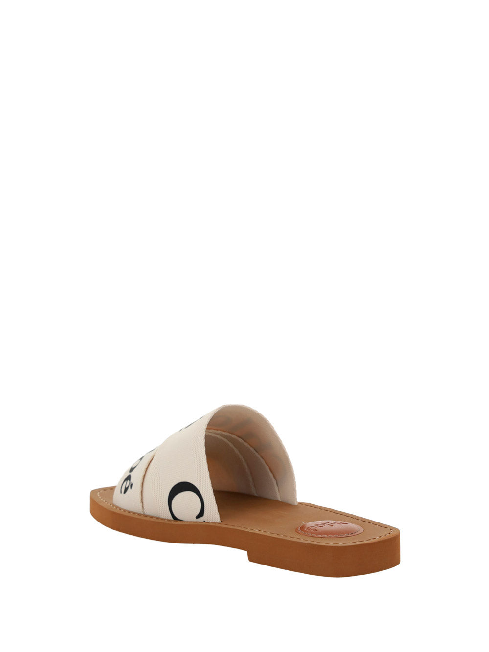 Woody Flat Mule Sandals - White