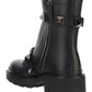 Roman Stud Combat Boot With Tonal Studs 40mm - Black