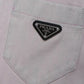 Cropped Organic Denim Jacket - Pale Pink