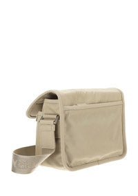 Re-Nylon and Saffiano Leather Shoulder Bag - Beige
