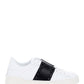 Rockstud Untitled Sneakers in Calfskin Leather with Tonal Stude - White/Black