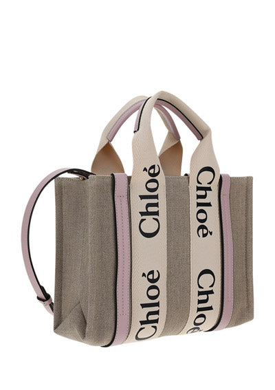 Small Woody Tote Bag - Beige / Pink