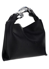 Small Chain Hobo Shoulder Bag - Black