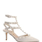 Rockstud  Pumps with Tonal Studs - White