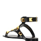 Roman Stud Flat Calfskin Sandal - Black