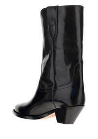 Dahope Leather Western Boots - Black
