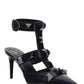 Roman Stud Patent Leather Sandals - Black