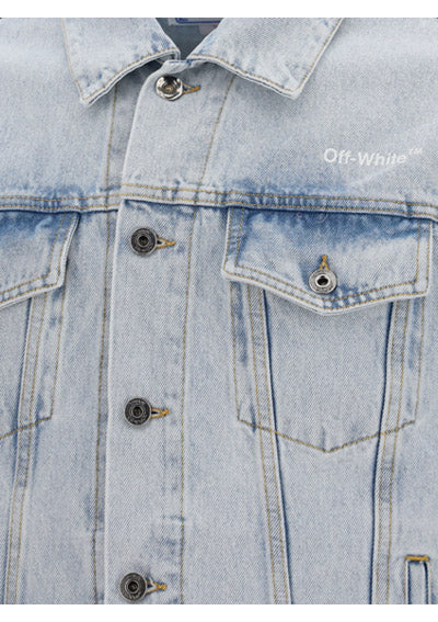 Diagonal Tab Slim Denim Jacket