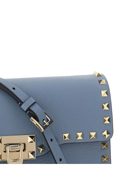 Small Rockstud Grainy Calfskin Crossbody Bag - Niagara.