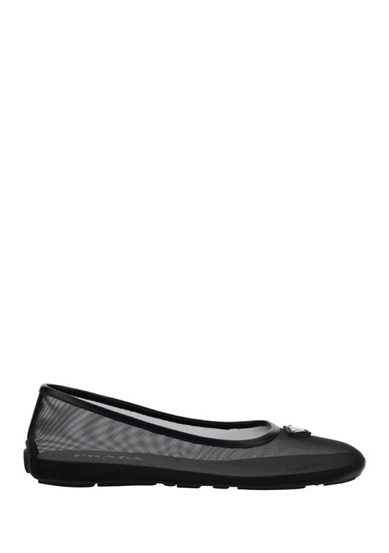 Logo Plaque & Mesh Ballerina - Black