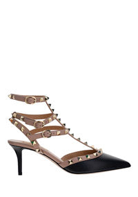 Rockstud Caged Pump 65mm - Black / Nude.