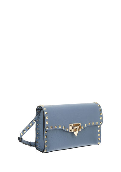 Small Rockstud Grainy Calfskin Crossbody Bag - Niagara.