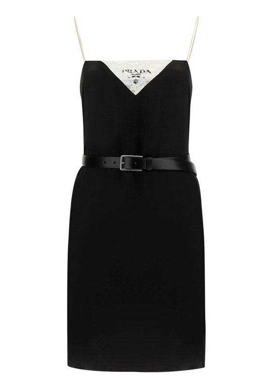 Silk Dress - Black / White