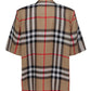 Short-sleeve Check Silk Shirt