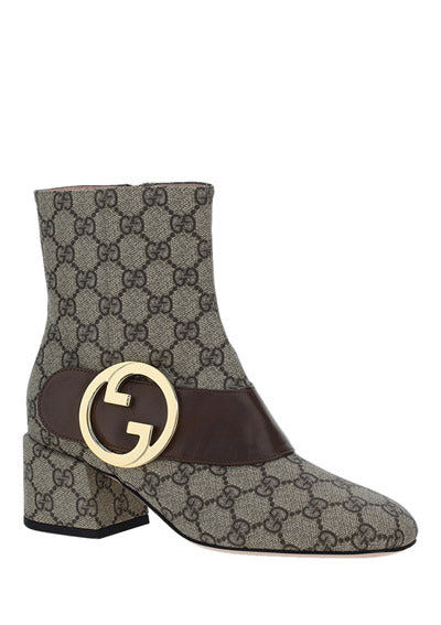 Gucci Blondie Ankle Boot - Beige/Ebony/Brown.