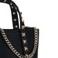 Rockstud Calfskin Leather Tote - Black.