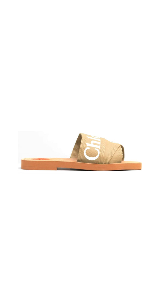 Woody Mule Sandals - Beige .