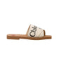 Woody Flat Mule Sandals - White