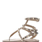 Rockstud Calfskin Flat Flip-Flop Sandal - Poudre