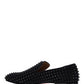 Dandelion Spikes Loafers in Suede - Black