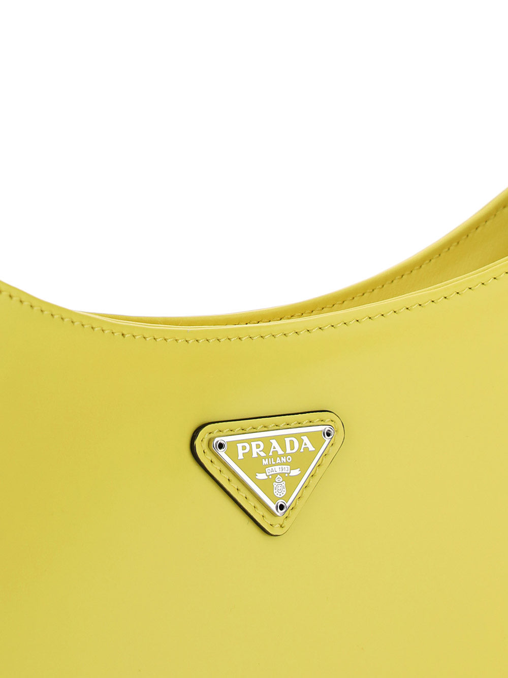 Prada Cleo Brushed Leather Shoulder Bag - Yellow.