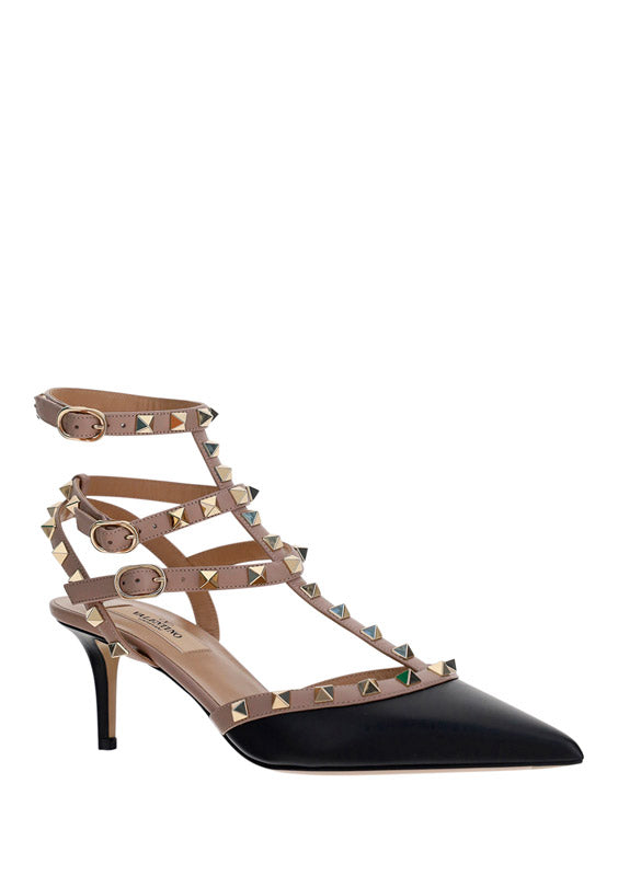 Rockstud Caged Pump 65mm - Black / Nude.