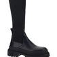 Calfskin and Stretch Mesh Boots - Black