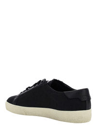 Court Classic SL/06 Embroidered Sneakers In Canvas And Smooth Leather - Black