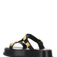 Roman Stud Flatform Sandals - Black