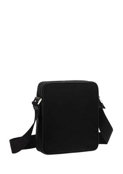 Re-Nylon and Saffiano Leather Shoulder Bag - Black